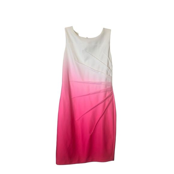 Calvin Klein Dresses & Skirts - Calvin Klein women's 12 large white pink ombre dress business career work